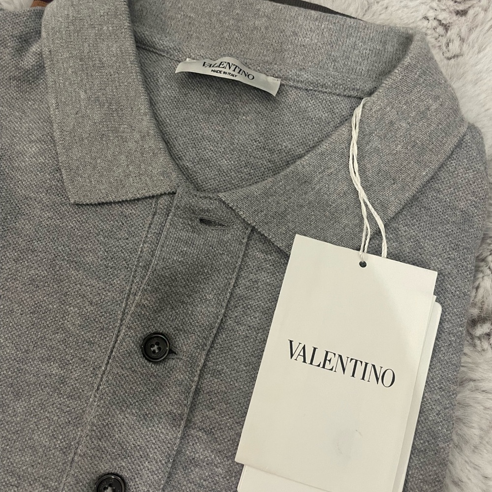 Valentino Mens Grey Polo Sz XL - Picture 5 of 8